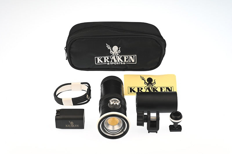 Kraken Abyss 6000 — Lampe vidéo sous-marine | CRI 90, 120°, USB-C
